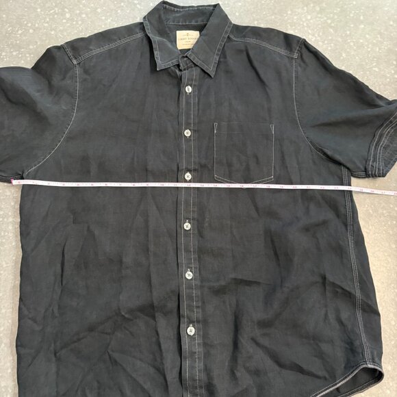 Tommy Bahama Jeans Black Short Sleeve Linen Shirt – Size Large - Picture 7 of 8